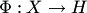 $\Phi: X\to H$