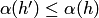 $\alpha(h')\le\alpha(h)$
