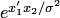 $e^{x'_1x_2\slash{}\sigma^2}$